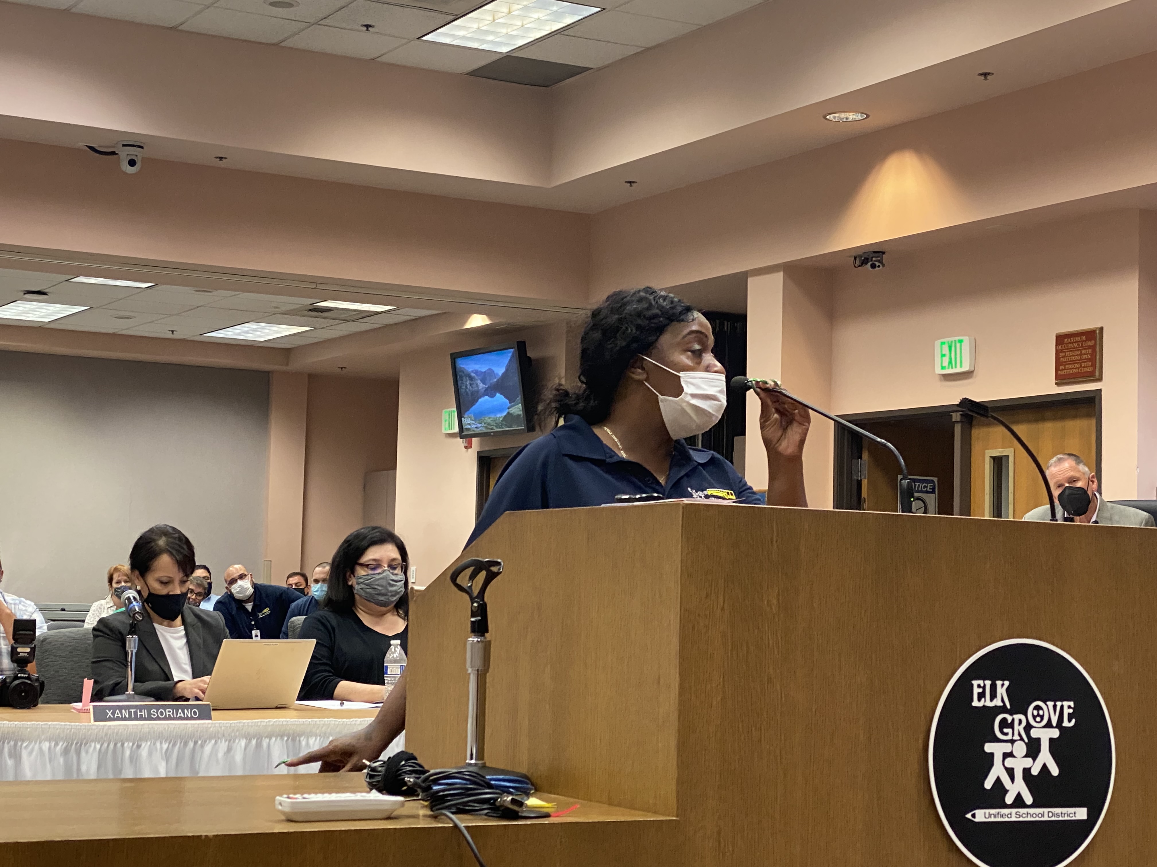 Standing four feet tall and eighteen inches wide, the robot has a head shapeded like an electronic tablet. It's mustard-colored body features a staylish front display screen and moves on black roller feet.  ALSIS Images /  A. Lee Scott, photographer